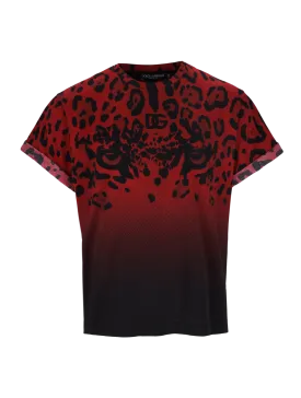 gradient leopard-print t-shirt