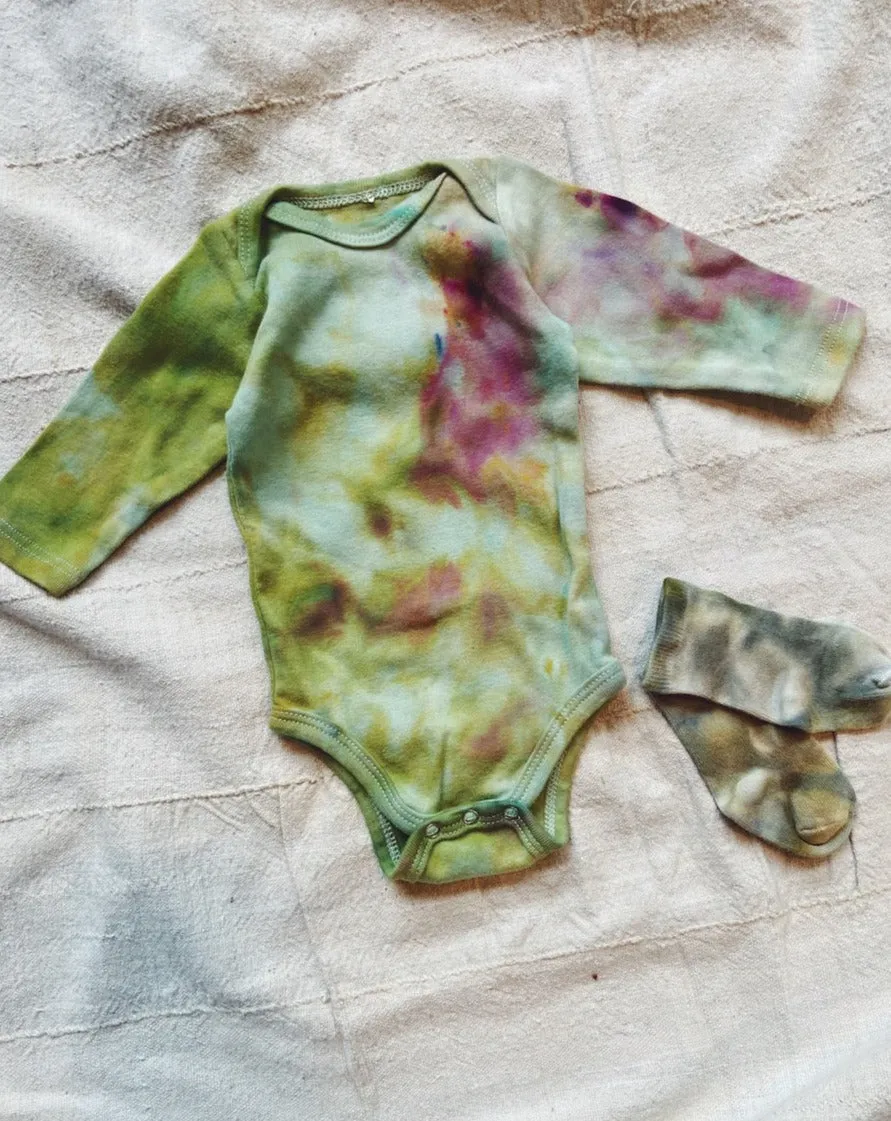 Hand Dyed Long Sleeve Onesies (4 colors)