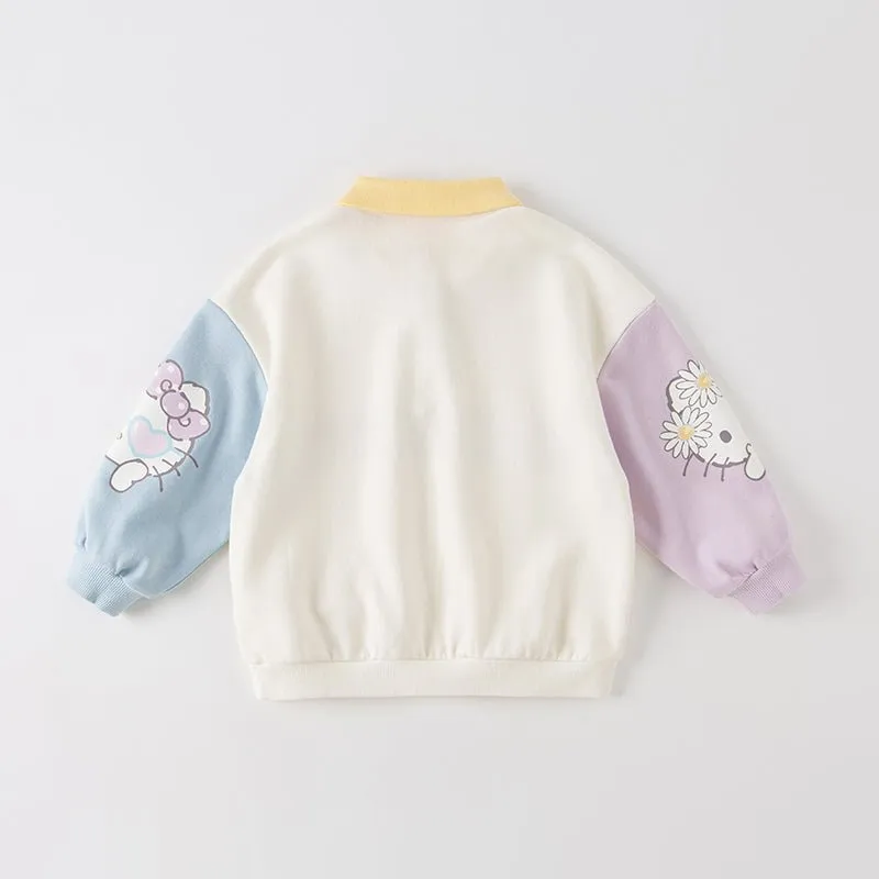 Hello Kitty Polo Collar Girl Lilac Pullover Sweater