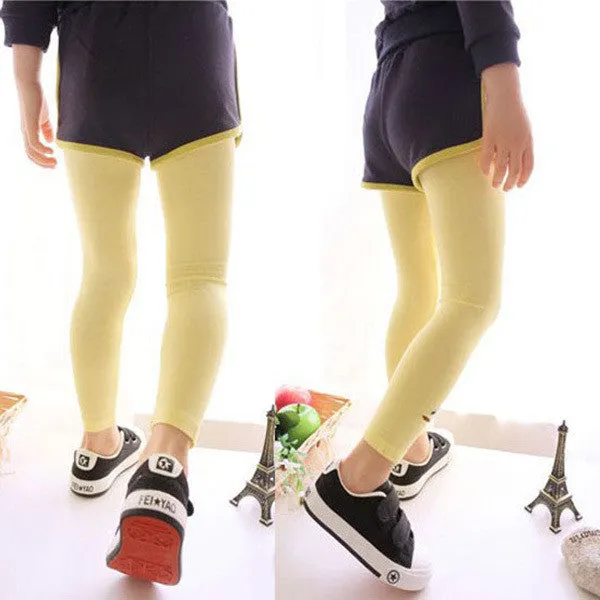 Hot Sell Baby Girl Stretch Leggings Pants Toddler Child Candy Color Trousers