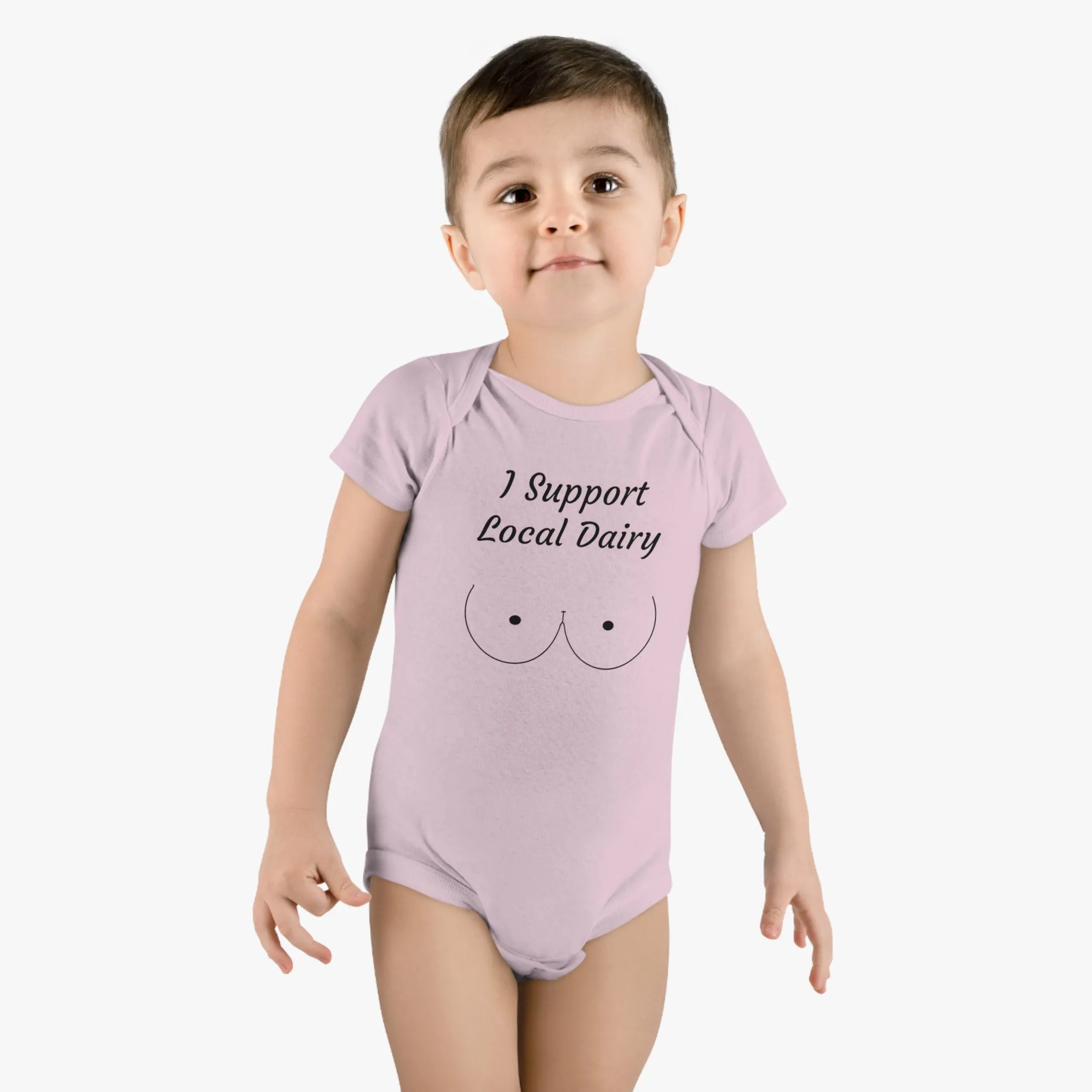 I Support Local Dairy Baby Short Sleeve Onesie®