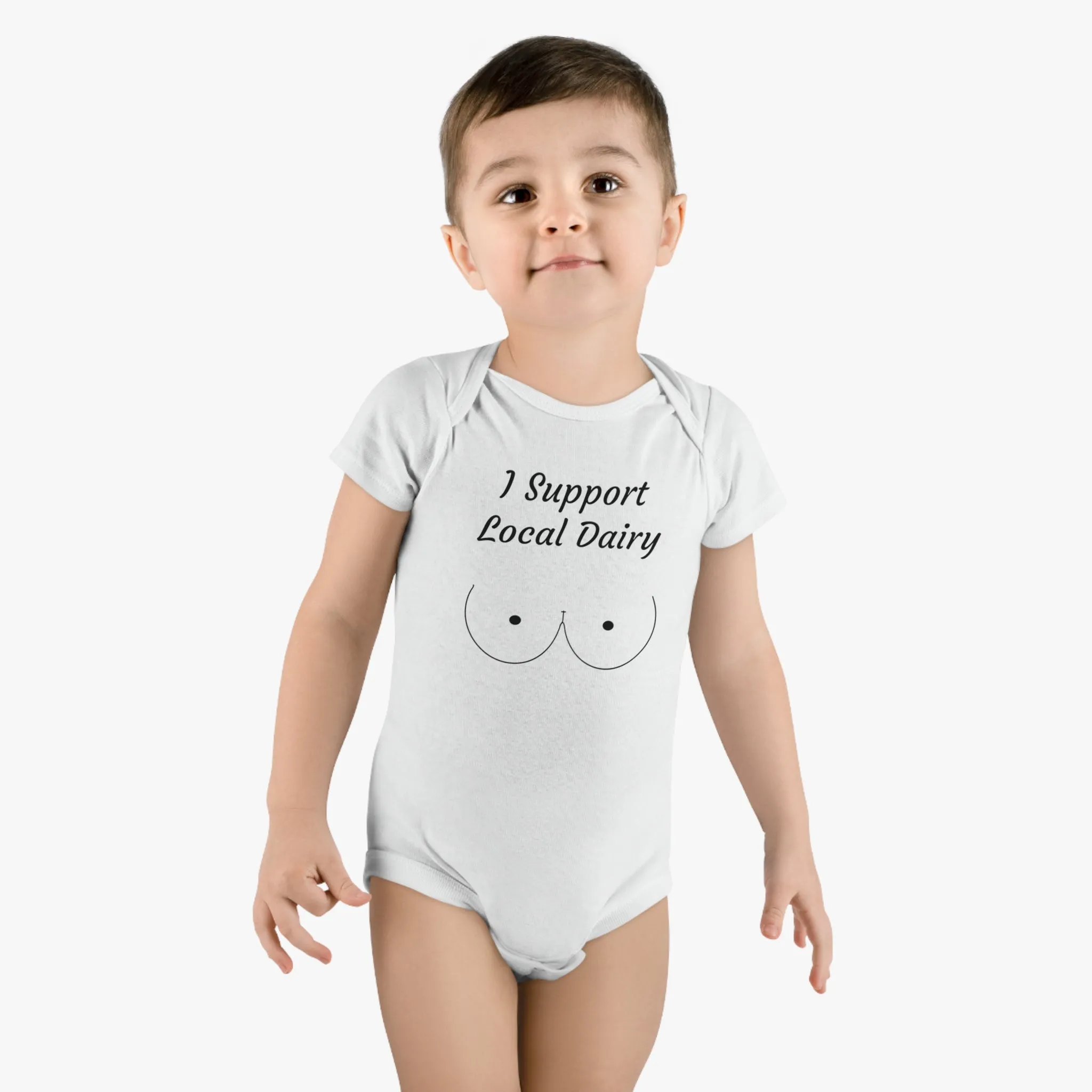 I Support Local Dairy Baby Short Sleeve Onesie®