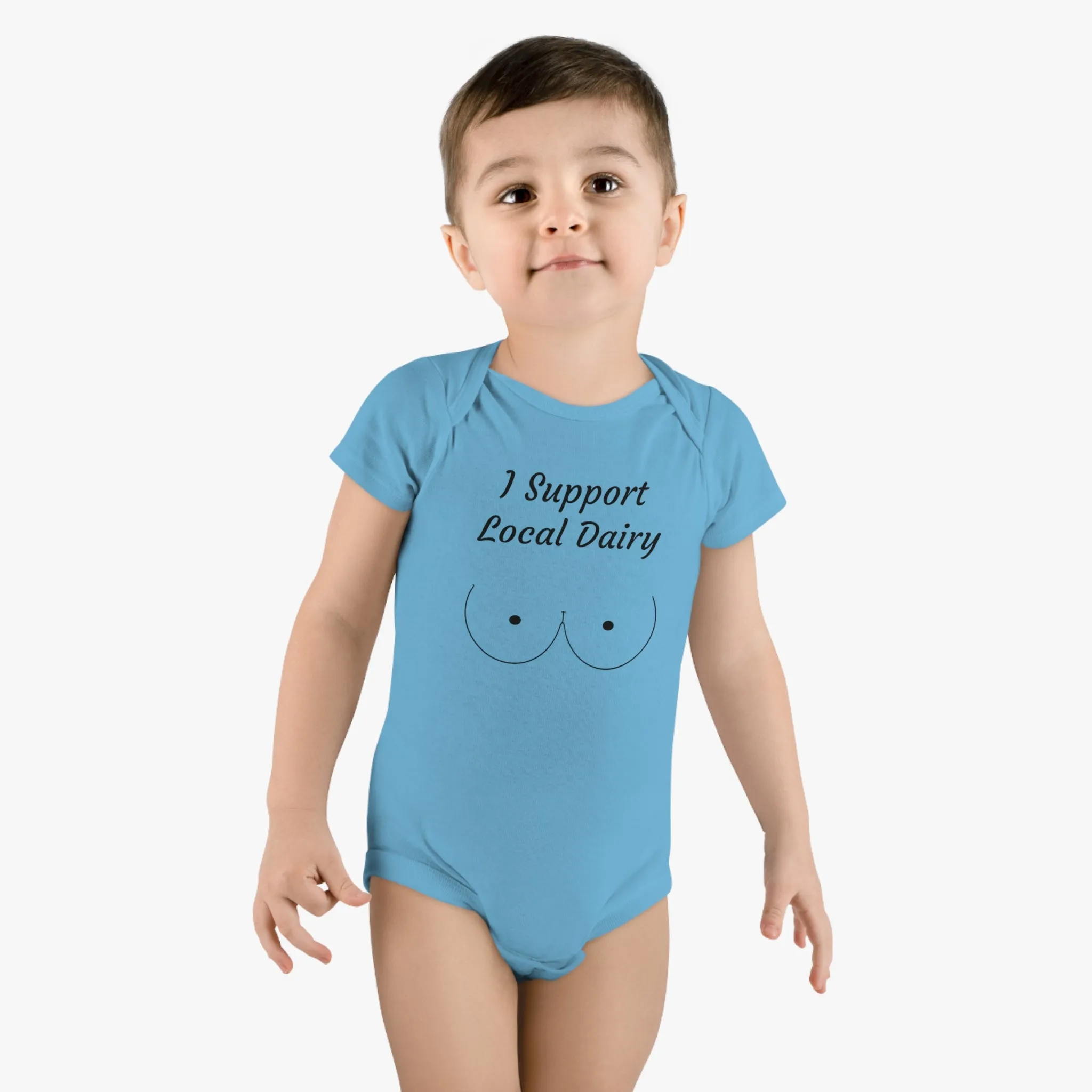 I Support Local Dairy Baby Short Sleeve Onesie®