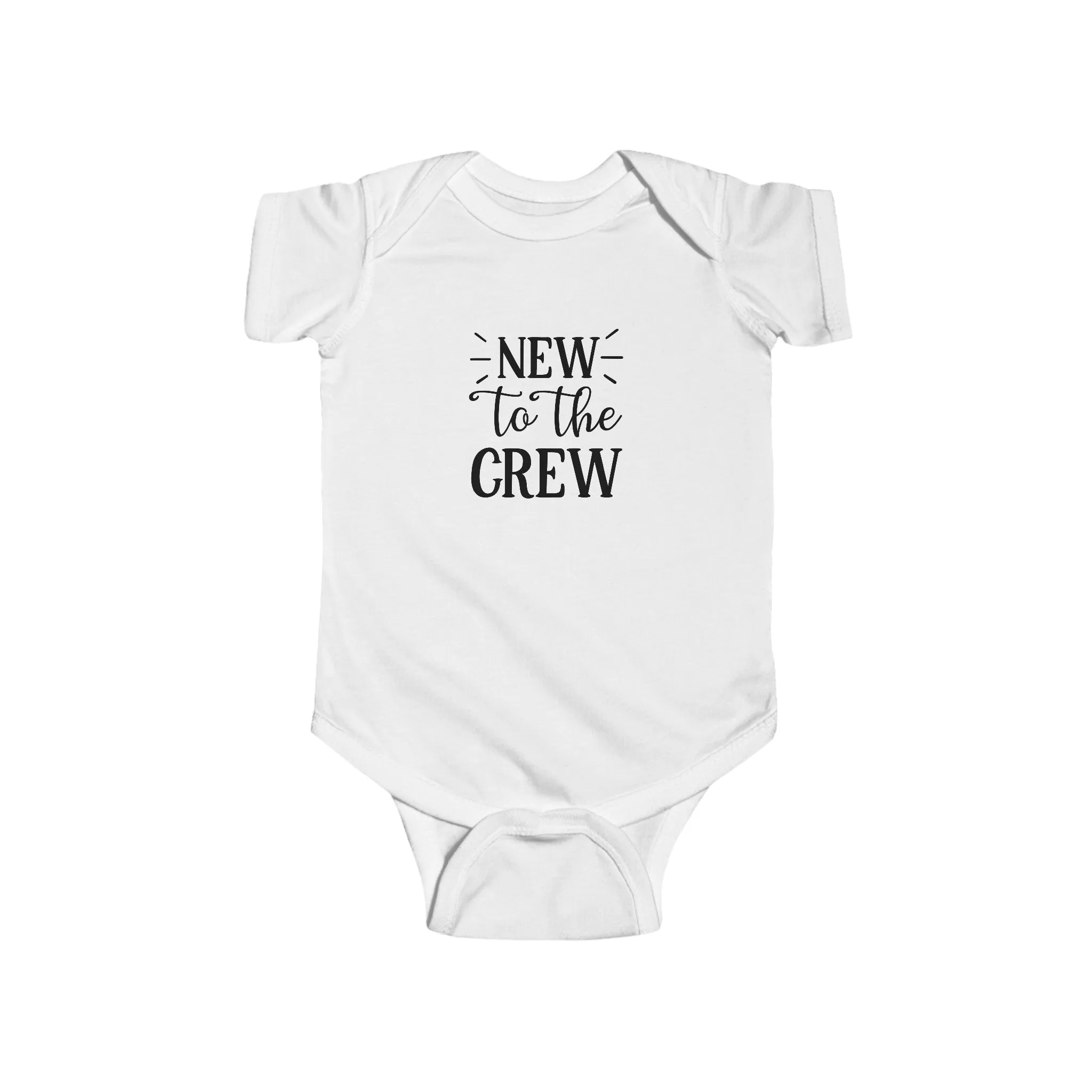 Infant Fine Jersey Onesie: New to the crew onesie