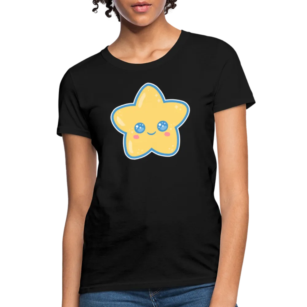 Kawaii Star Women's Black T-Shirt