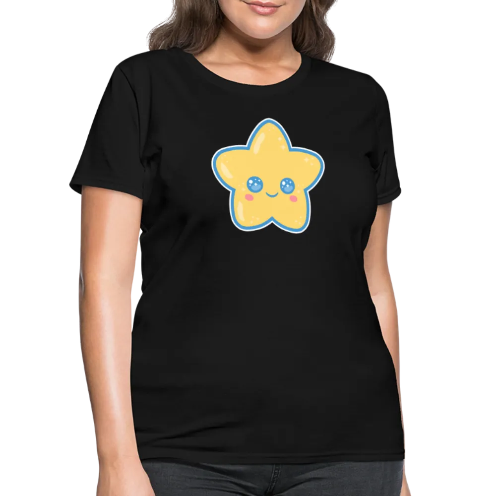 Kawaii Star Women's Black T-Shirt