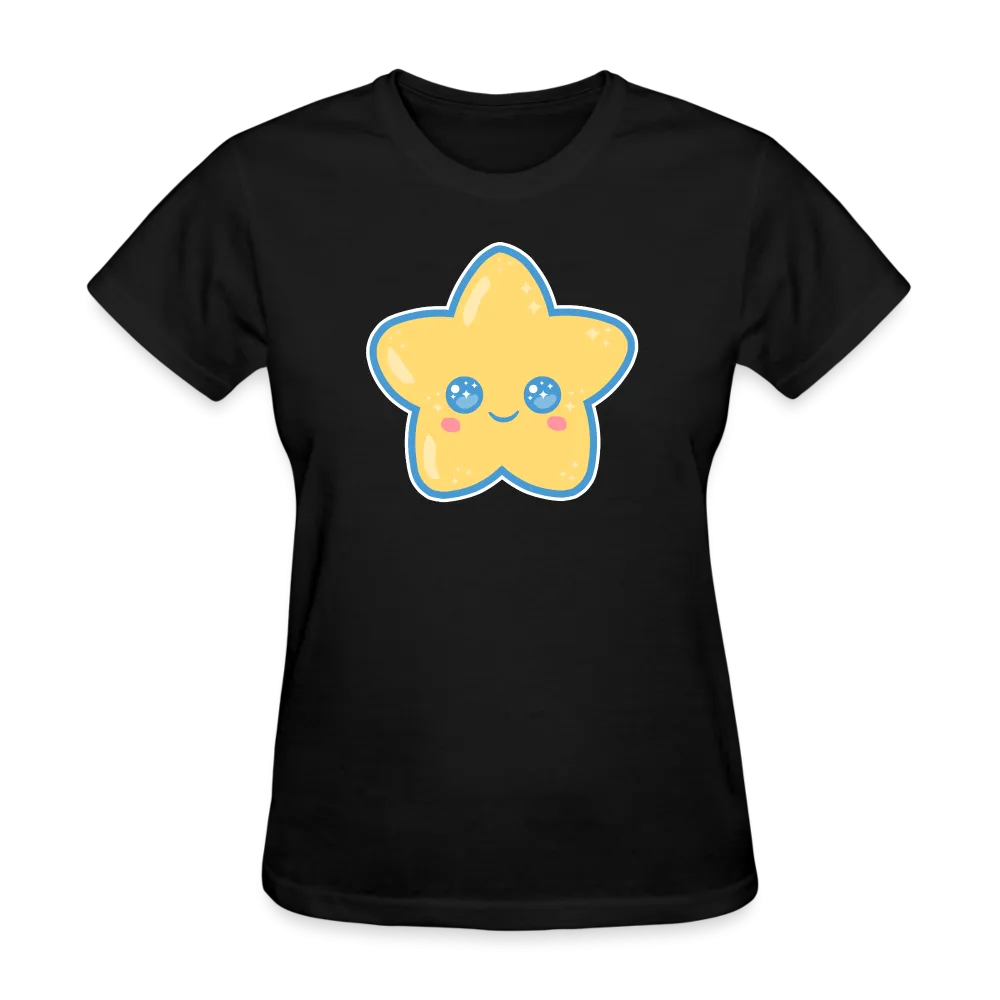 Kawaii Star Women's Black T-Shirt