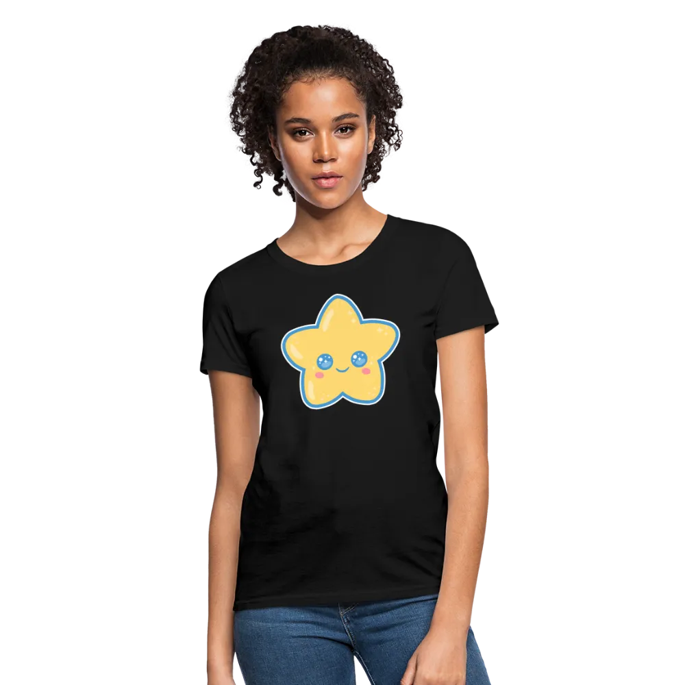 Kawaii Star Women's Black T-Shirt