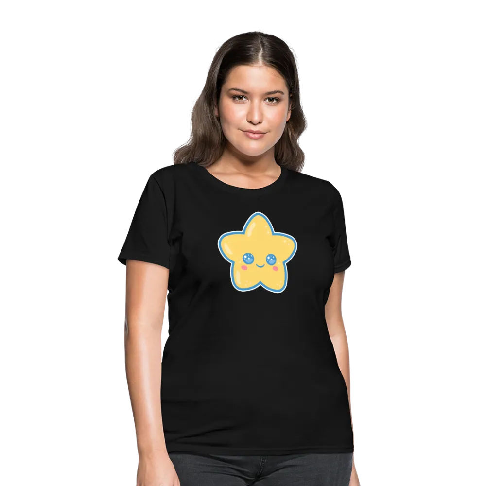 Kawaii Star Women's Black T-Shirt