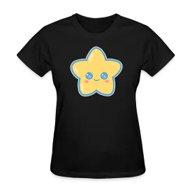 Kawaii Star Women's Black T-Shirt