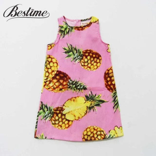 Kids Dresses for Girls Children Girl Summer Dress Kids Clothes ropa de ninas Cotton Lemon Print Yellow Sundress Girls Dresses