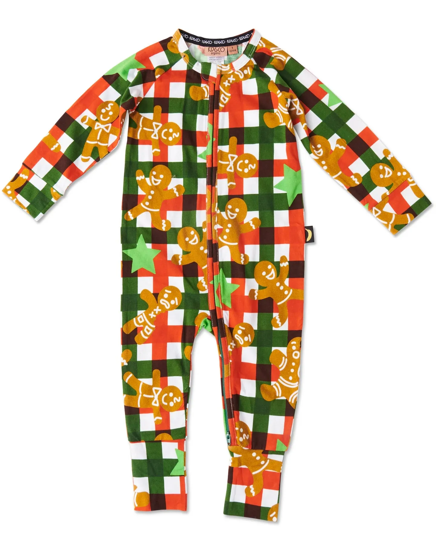 Kip & Co Gingerbread Organic Long Sleeve Zip Romper