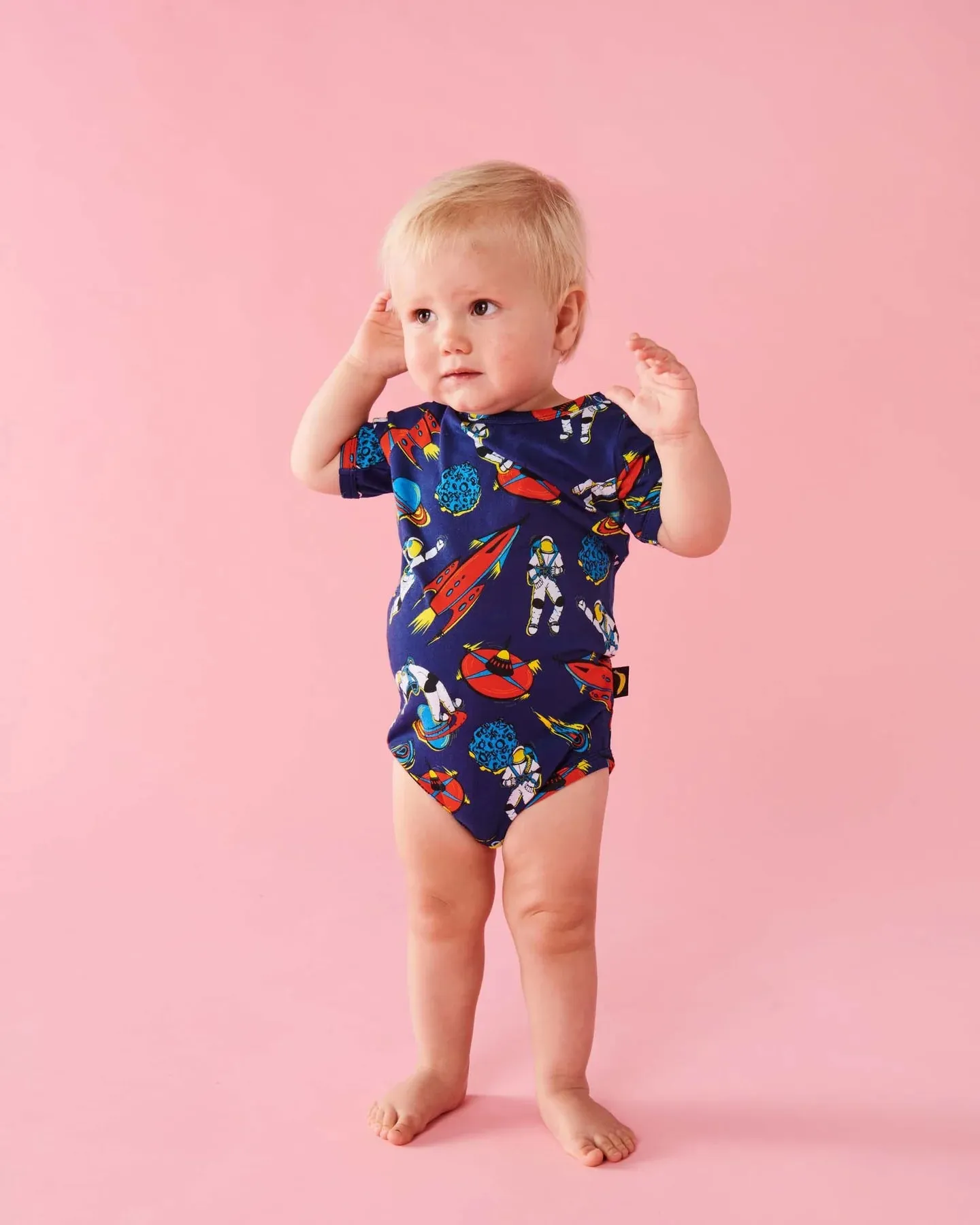 Kip & Co Outer Space Organic Short Sleeve Romper