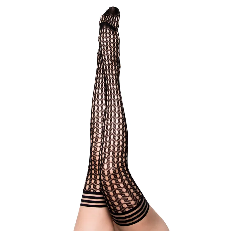 Kixies Mimi: Black Fishnet Circles- Size B