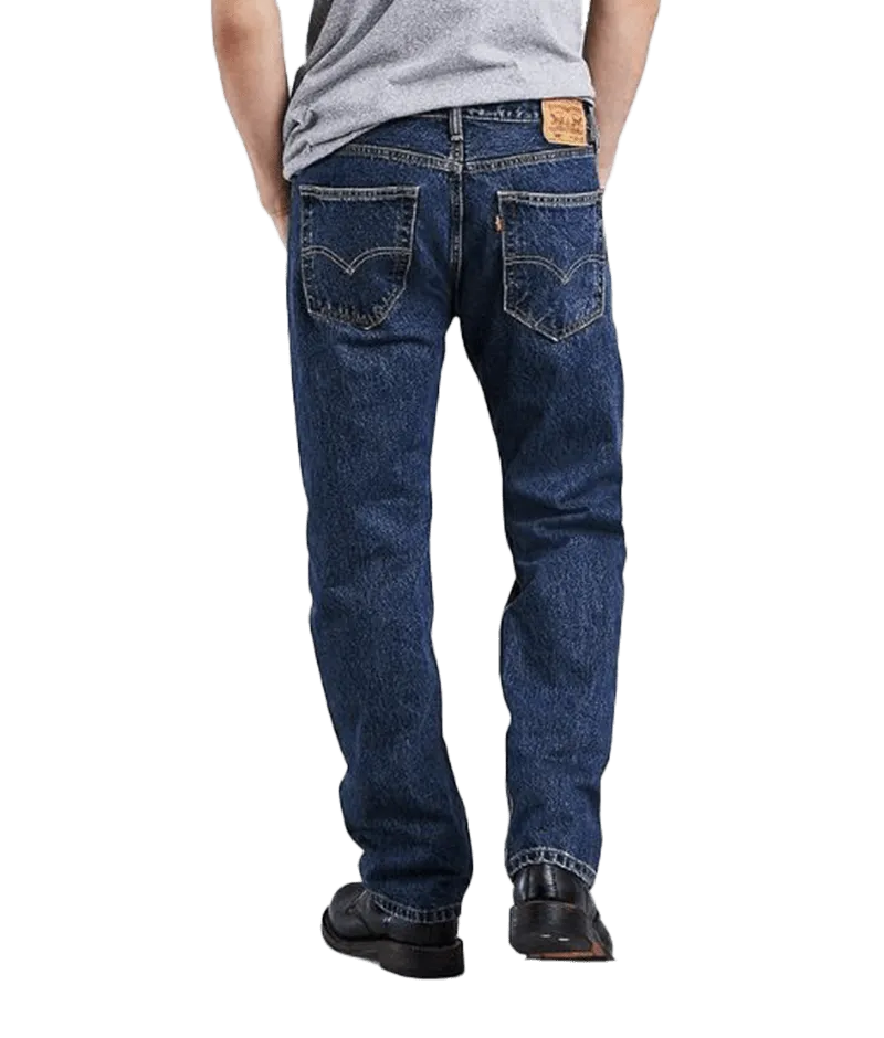 Levi's Men´s 505 Regular Fit Straight Leg Mid Rise Dark Stonewash Jeans