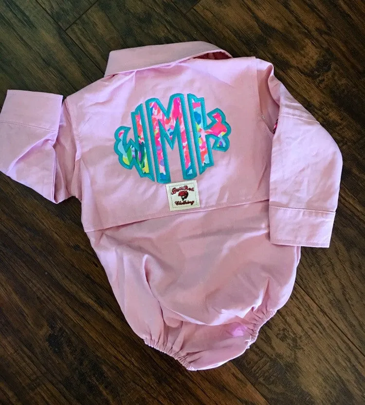 Lilly Pulitzer Monogrammed Baby Fishing Onesie/Shirt