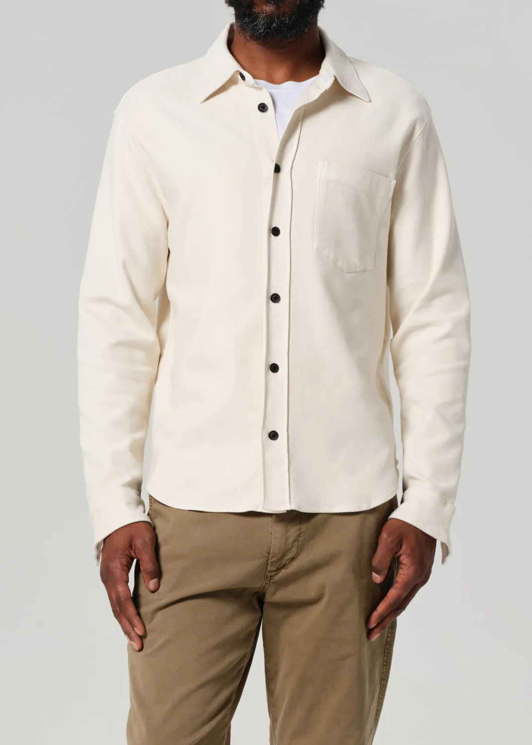 Luca Bucket Dye Shirt French Terry in Spectral