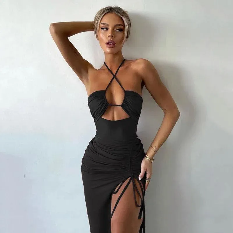 Luther Strappy Midi Slit Dress