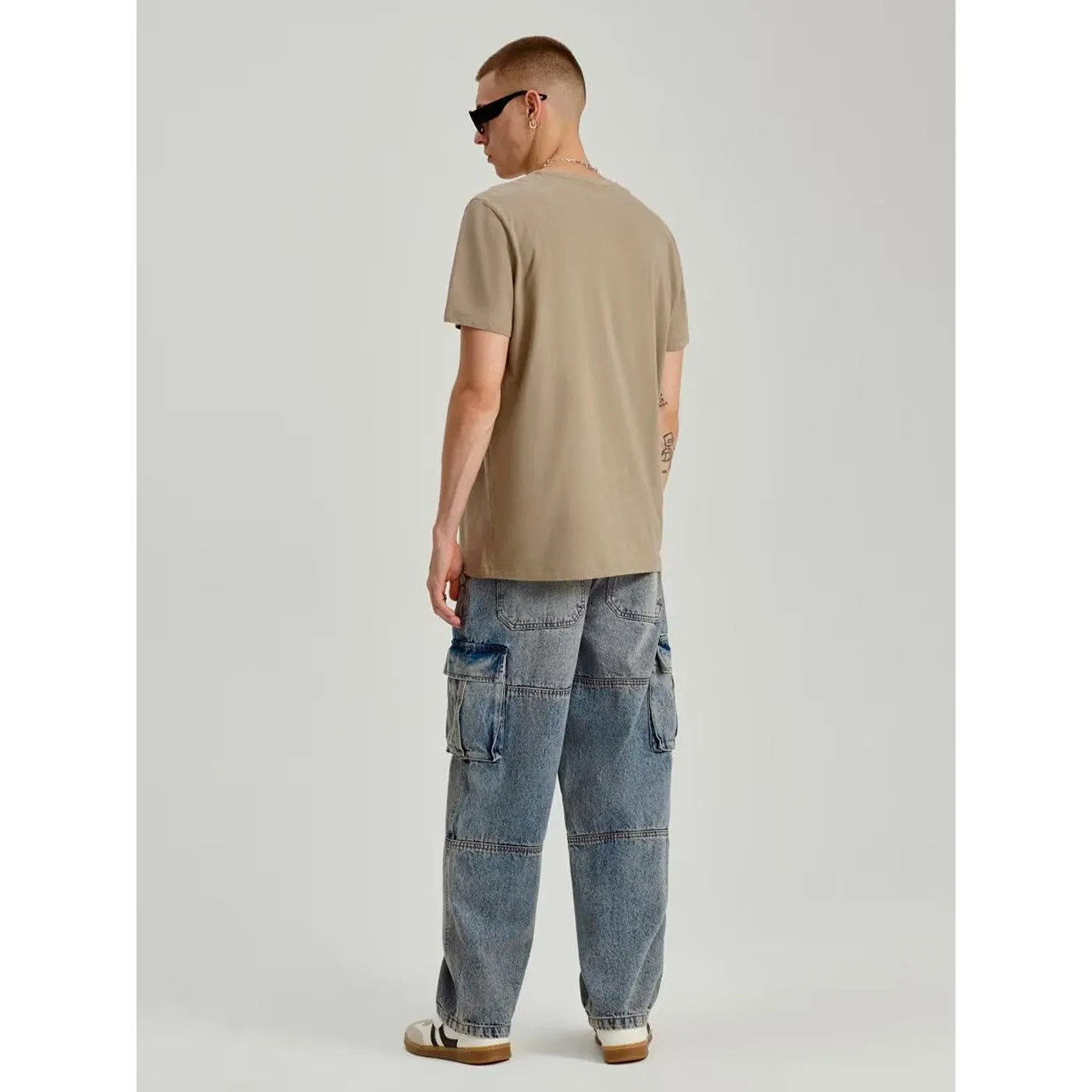 Marine Wide Leg Cargo Jeans