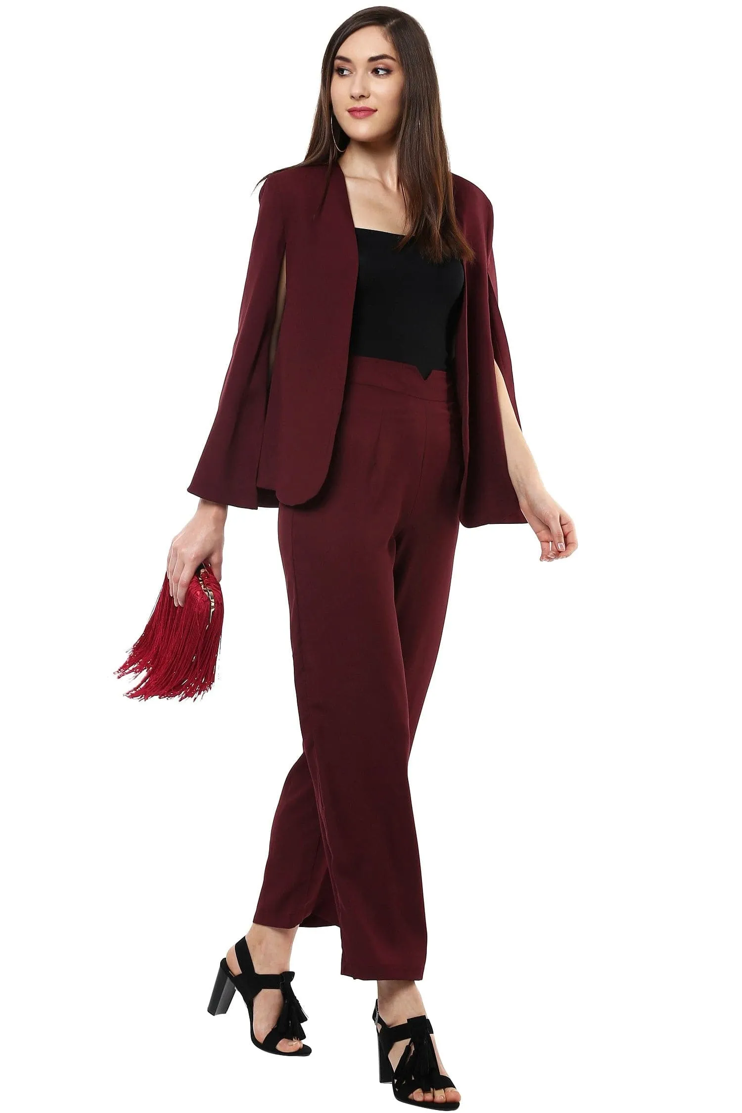 Maroon Cape Jacket