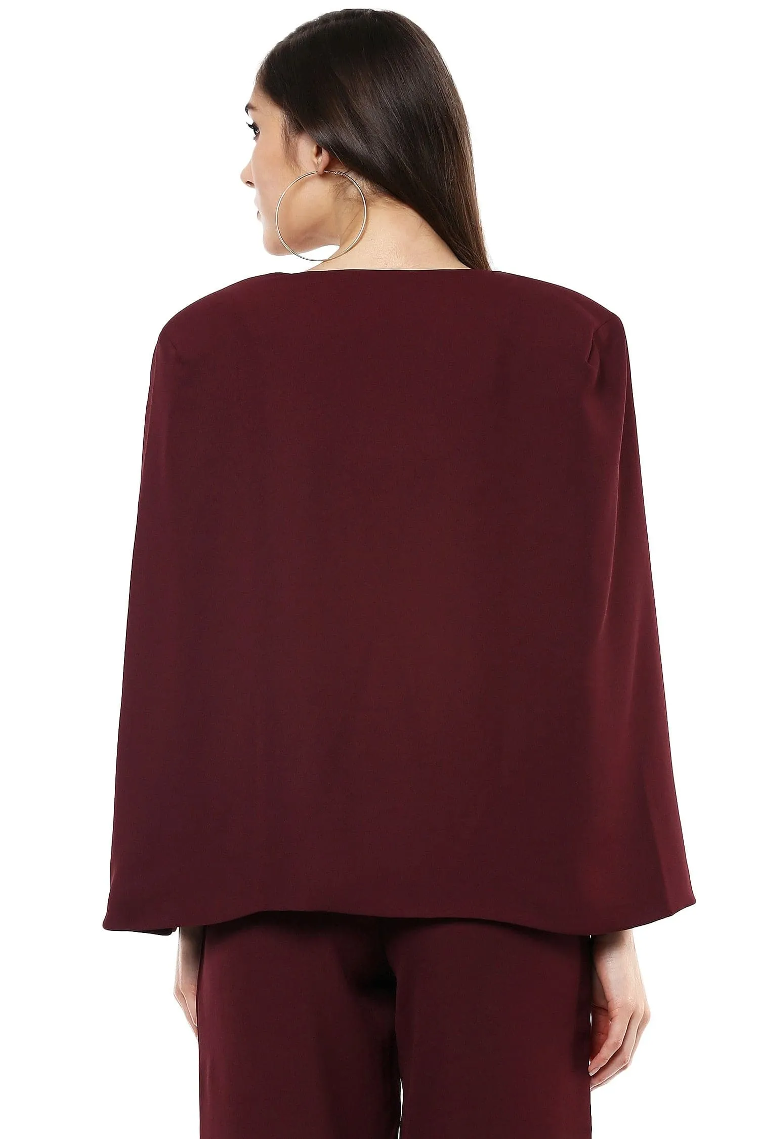 Maroon Cape Jacket