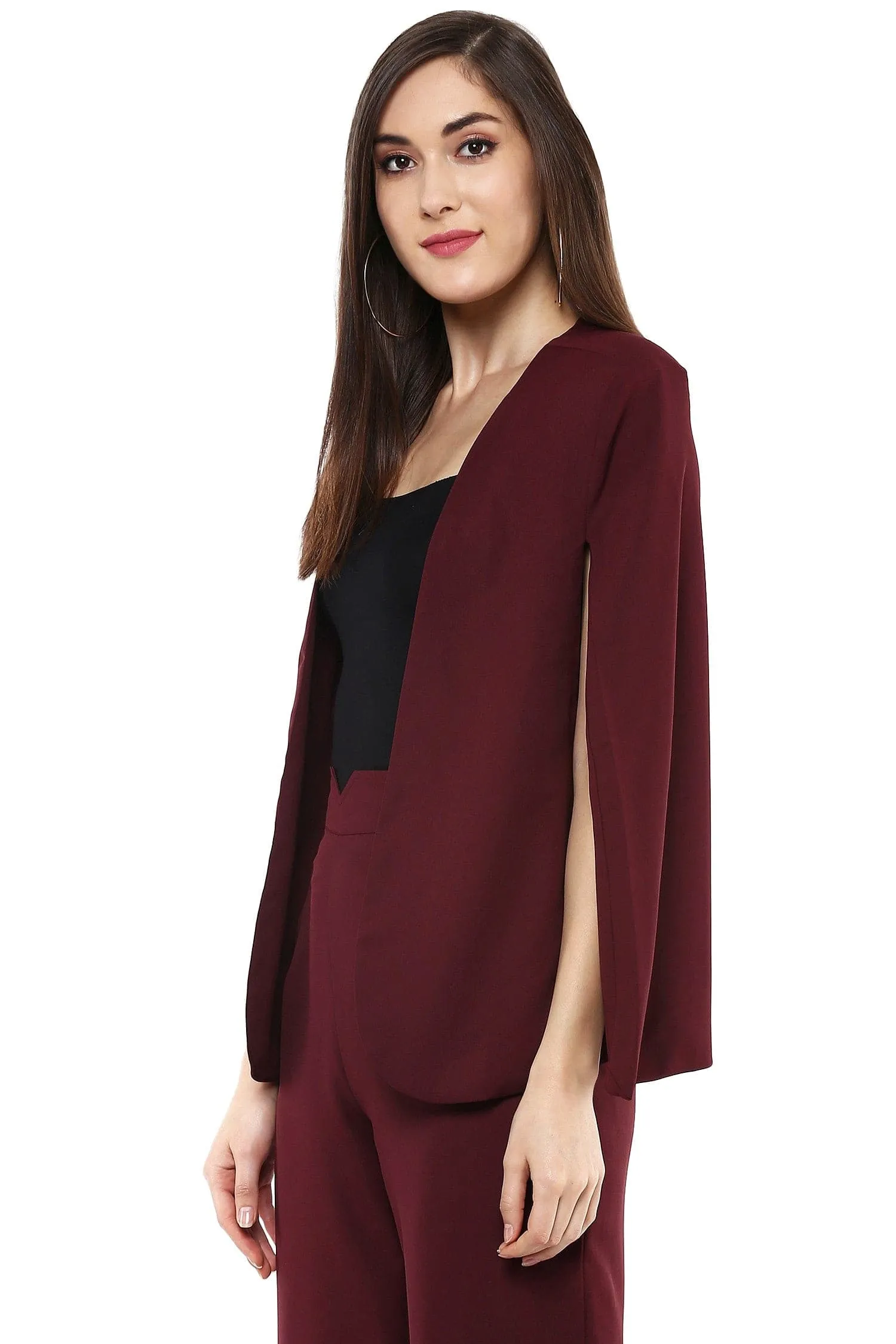 Maroon Cape Jacket