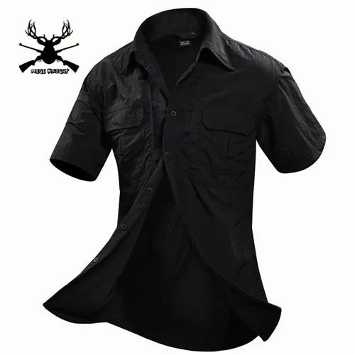 MEGE Summer Men Shirt Military Men Short Sleeve Shirt Casual Shirt Mens Brand Social Clothing Chemise Homme Camisa Masculina 2XL