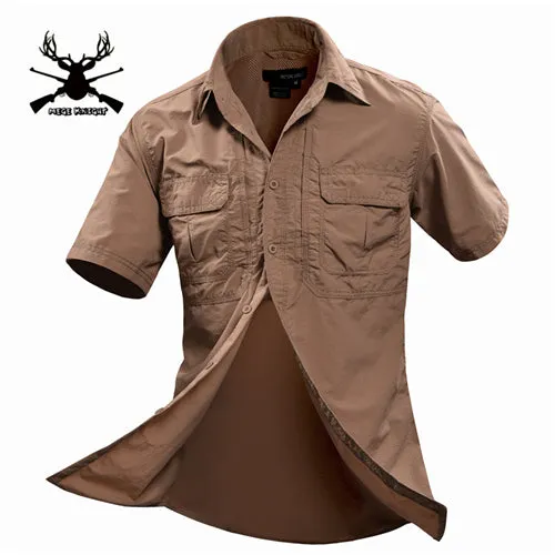 MEGE Summer Men Shirt Military Men Short Sleeve Shirt Casual Shirt Mens Brand Social Clothing Chemise Homme Camisa Masculina 2XL