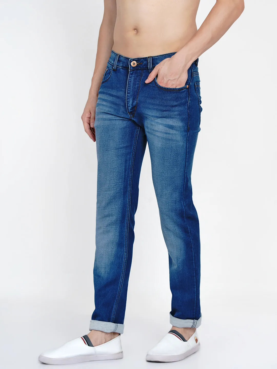 Men Blue Heavy Fade Jeans