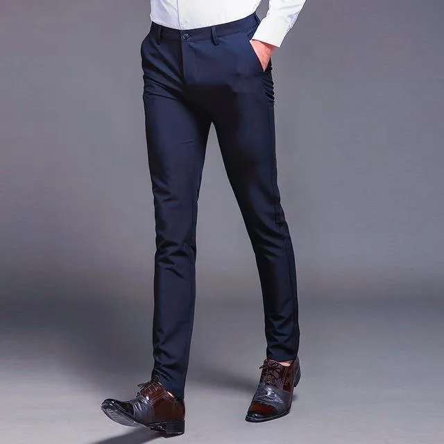 Men Dress Pants Formal Pants Slim Fit Suit Pants Business Casual Wedding Men Black Orange Mens Trousers Linen Summer Suit Pants