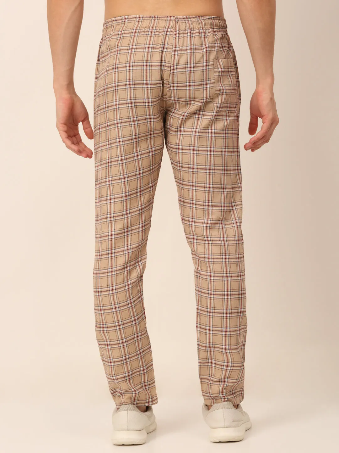 Men'S Checked Cotton  Track Pants