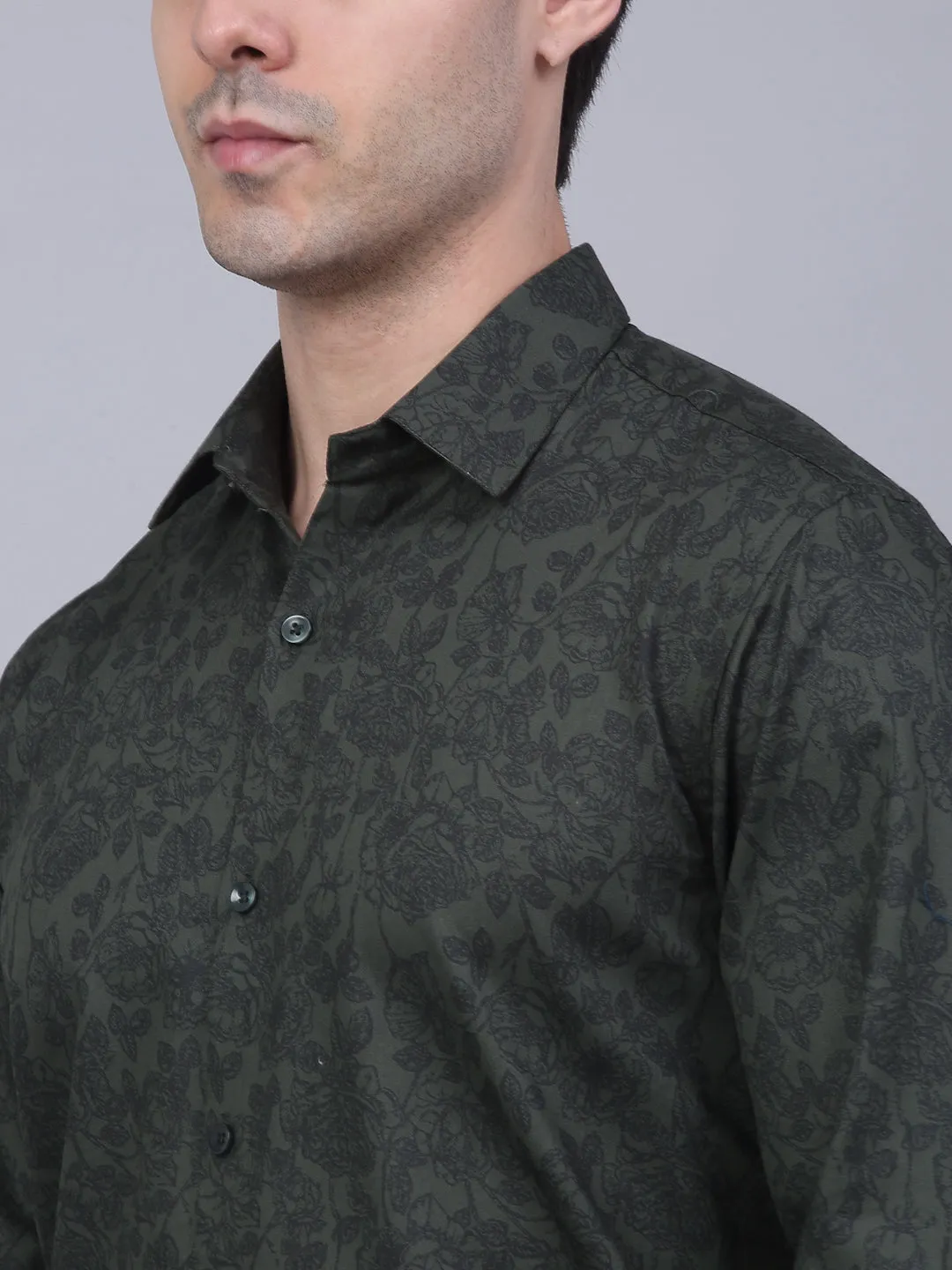 Men'S Cotton Lycra Printed Formal Shirts