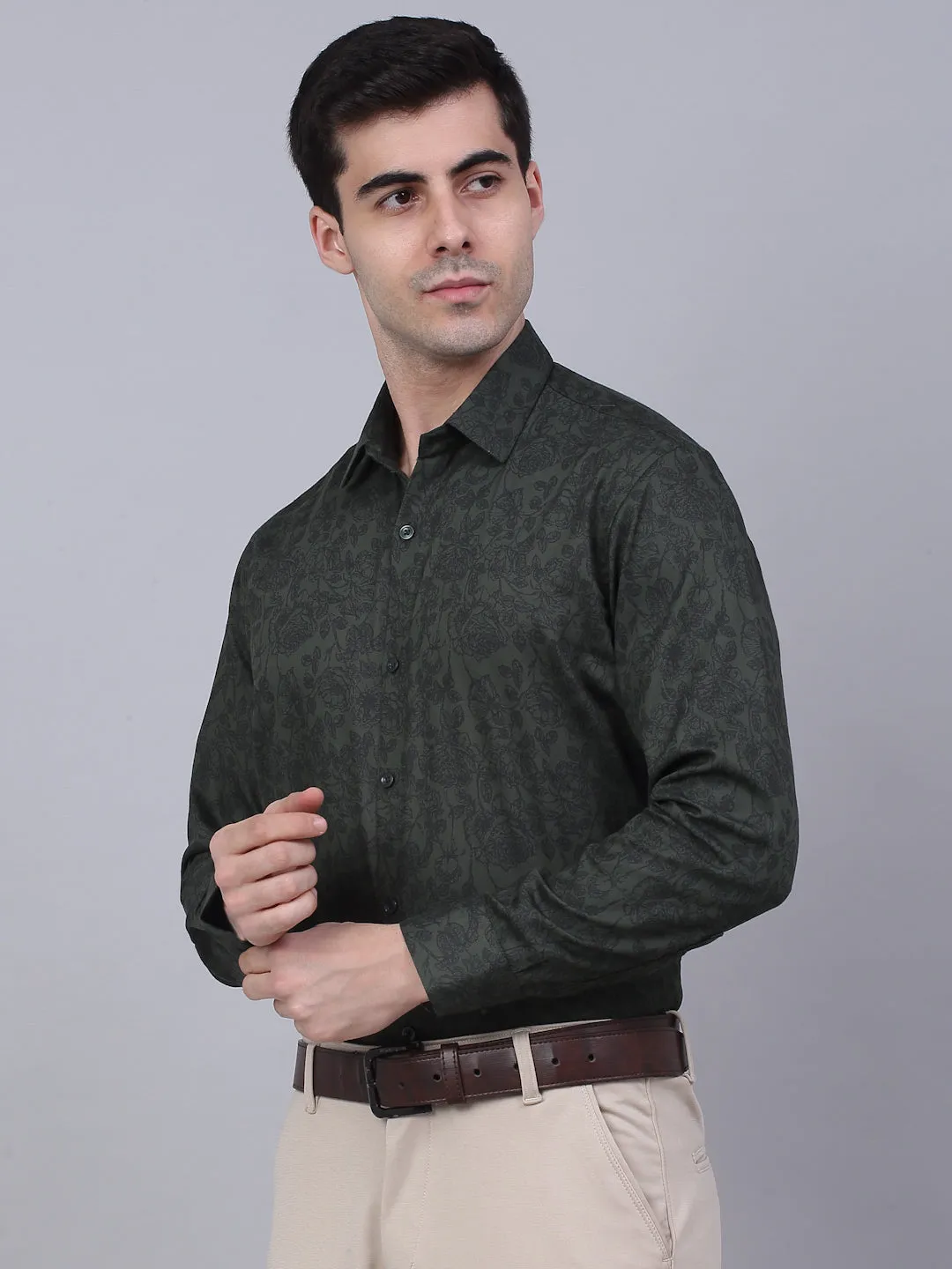 Men'S Cotton Lycra Printed Formal Shirts