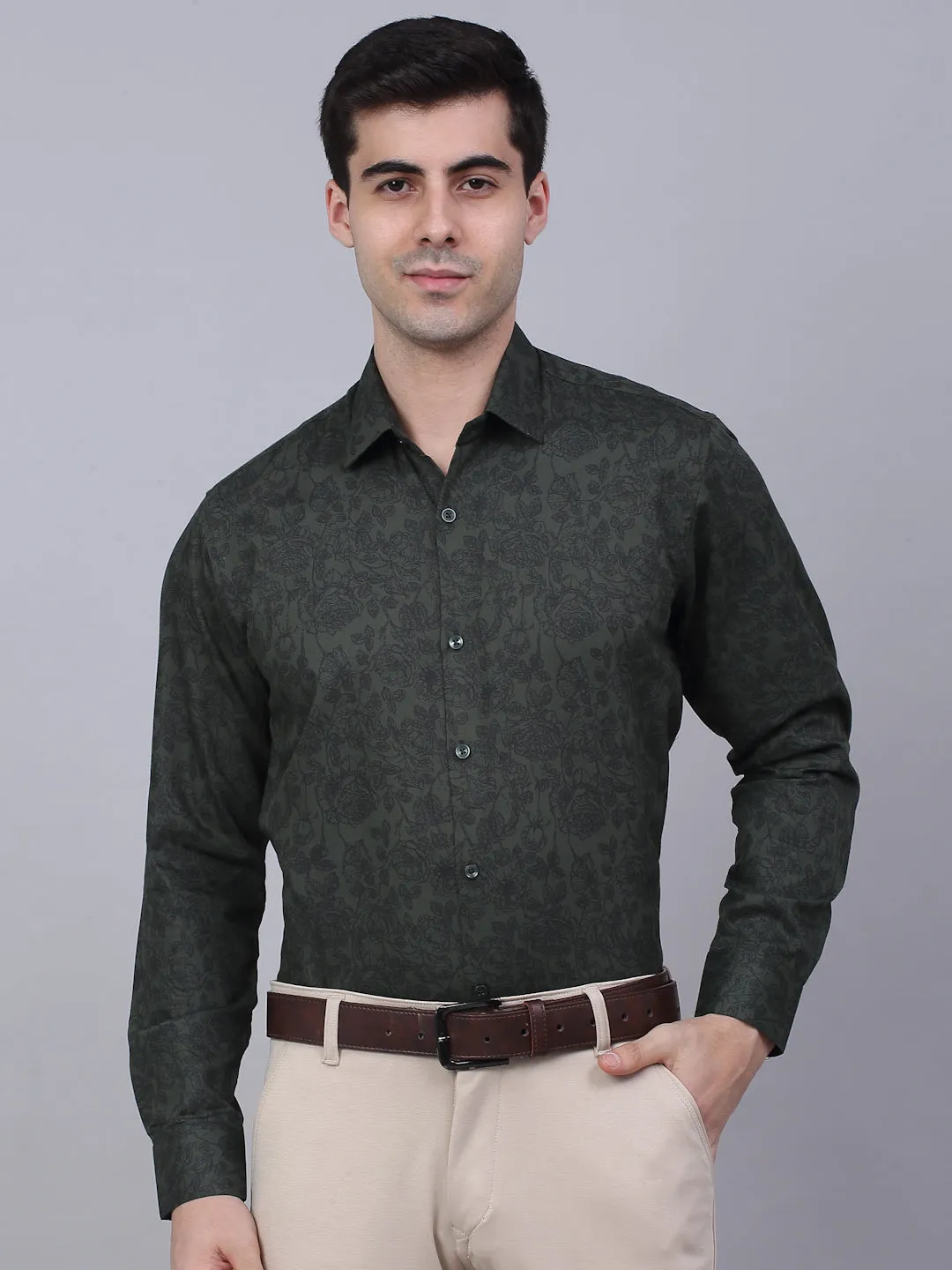 Men'S Cotton Lycra Printed Formal Shirts