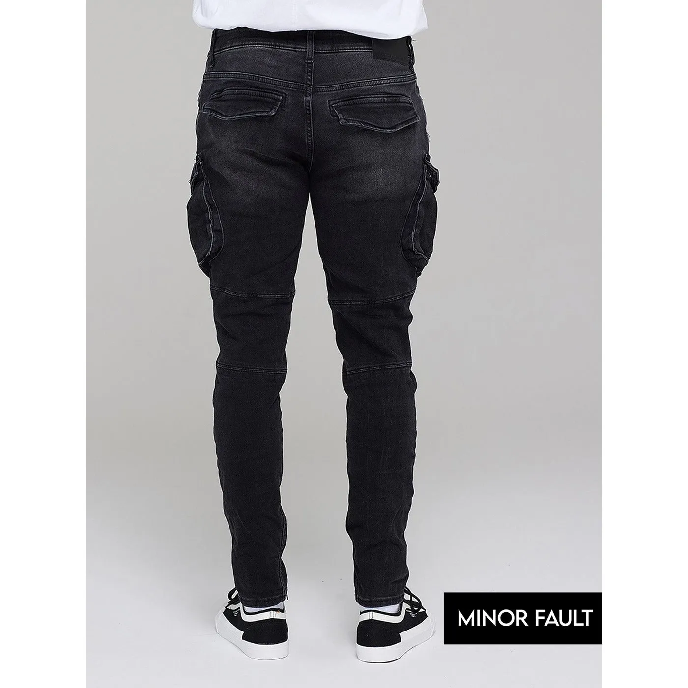 (Minor Fault) Charcoal Black Cargo Jeans