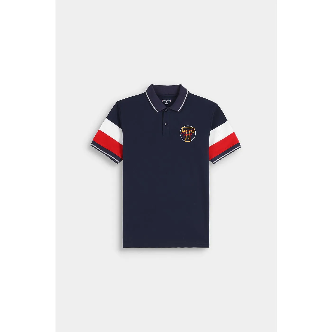 Navy Blue Contrast Sleeves Polo