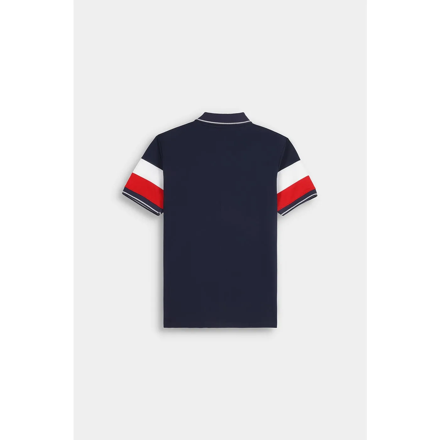 Navy Blue Contrast Sleeves Polo