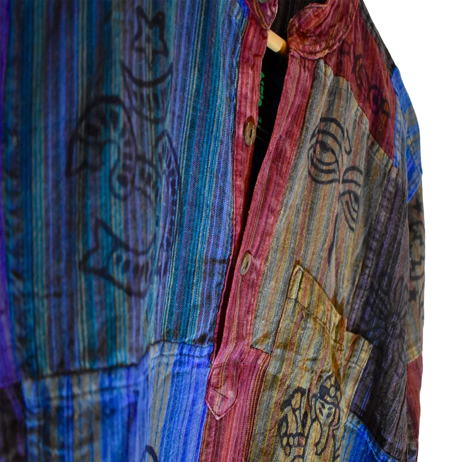 Nepalese Patchwork Long Sleeve Kurta Shirt