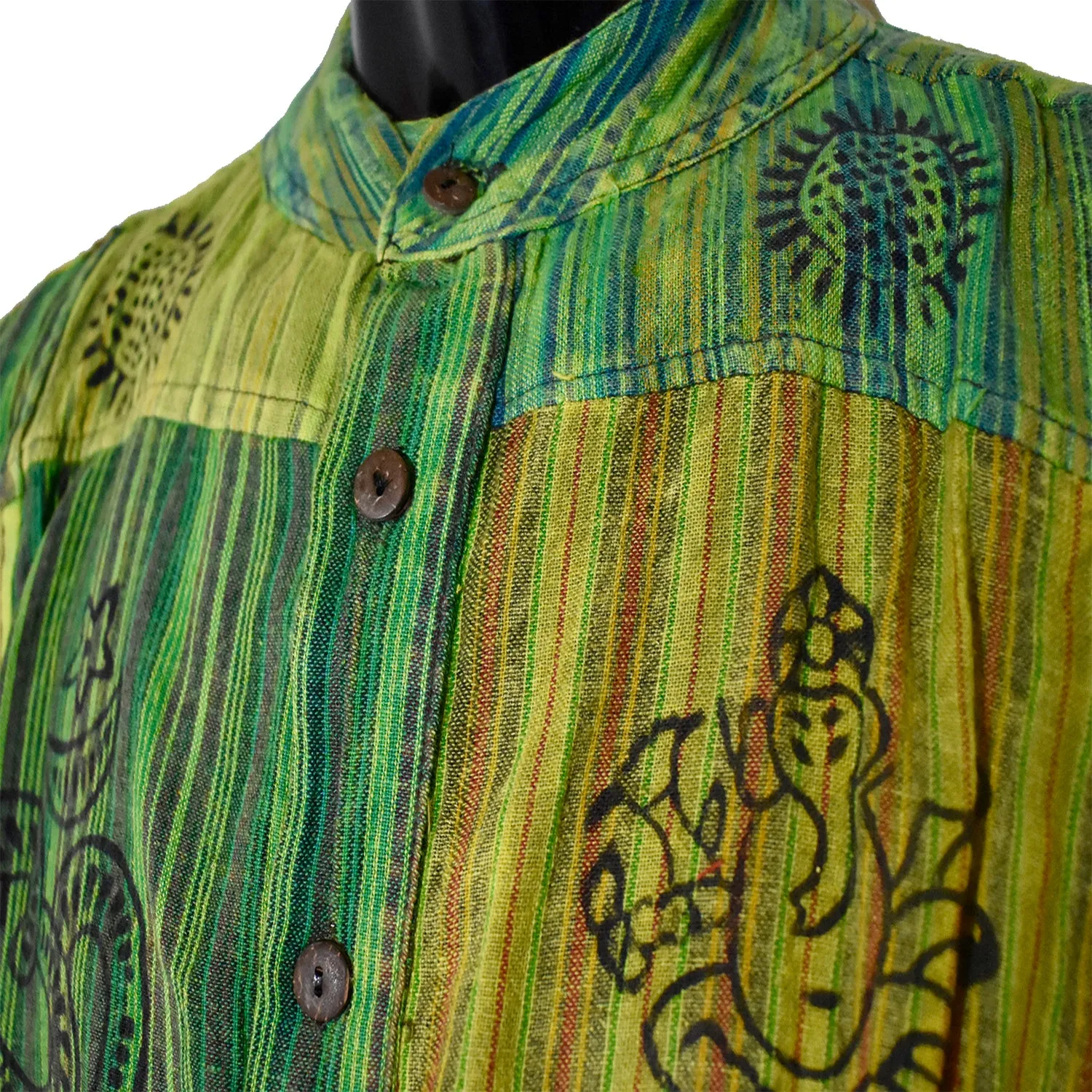 Nepalese Patchwork Long Sleeve Kurta Shirt