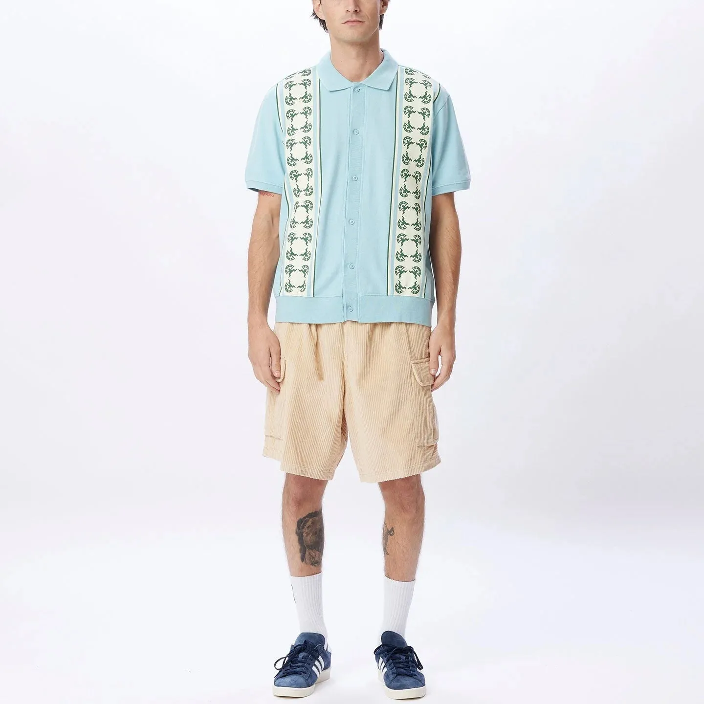 Obey Monument Button Up Polo - SKY BLUE MULTI