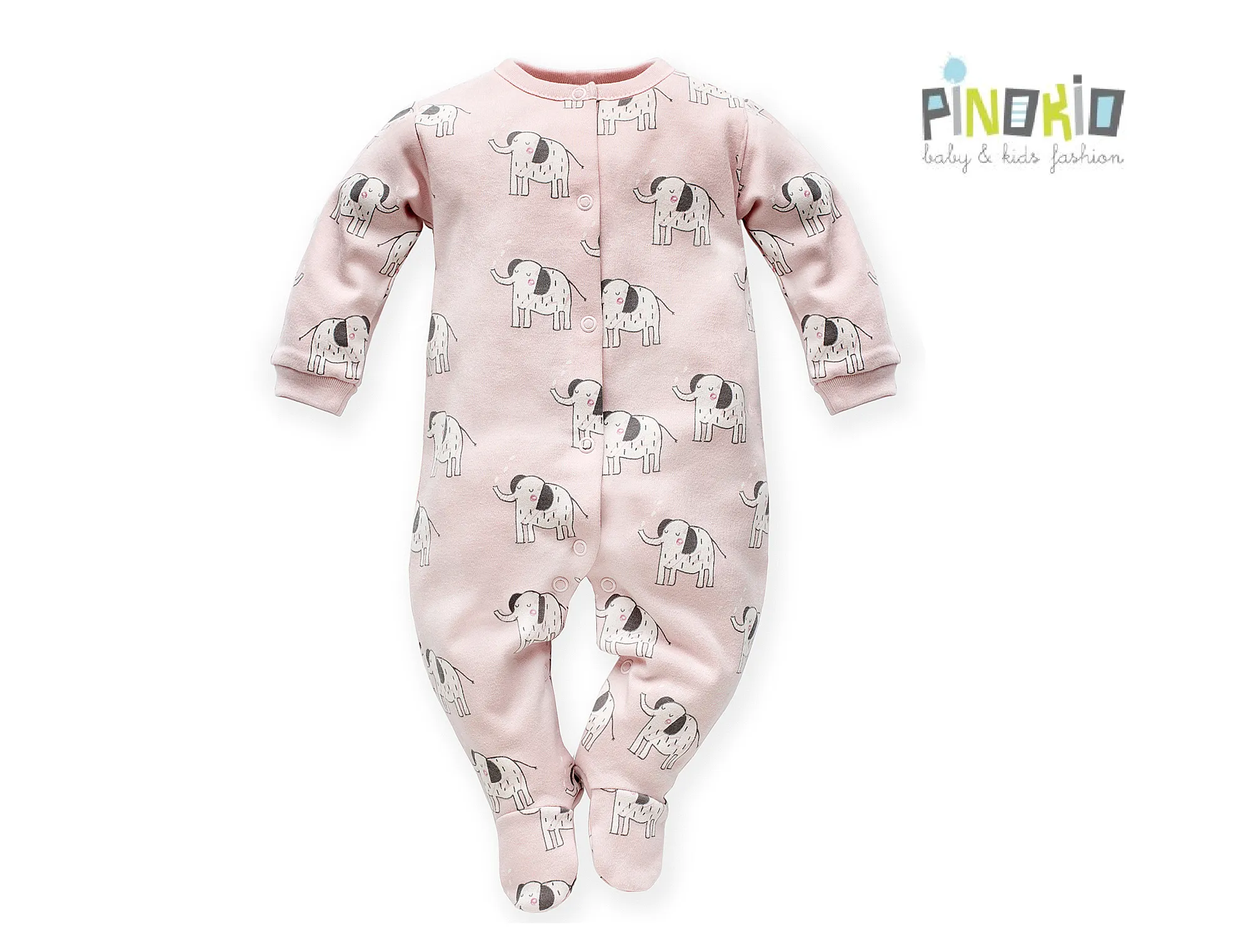 PINOKIO Baby Sleepsuit Wild Animals Pink (1-9mths)