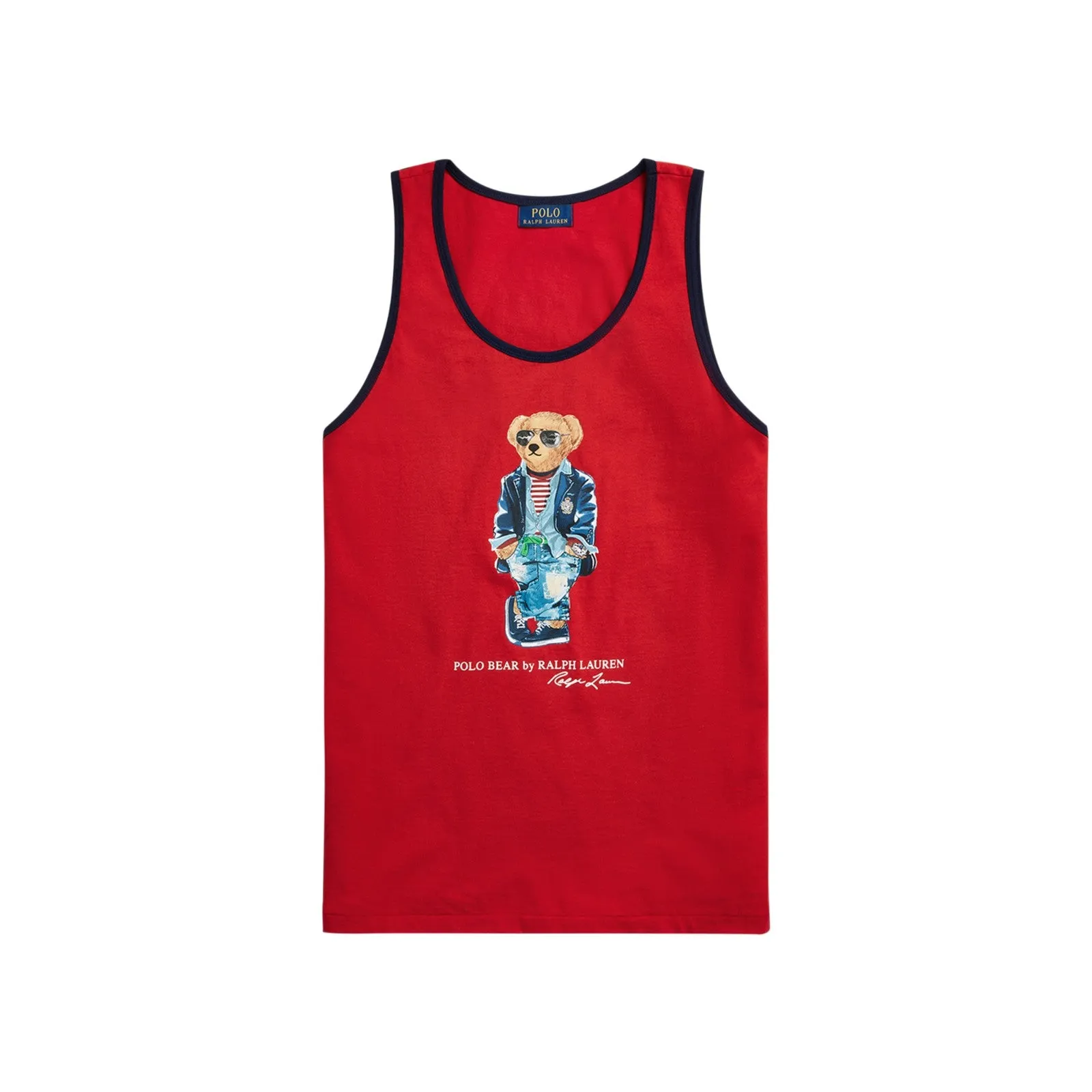 Polo Ralph Lauren Men's Red Sleeveless Knit Regatta Bear Jersey Tank Top 710871332004