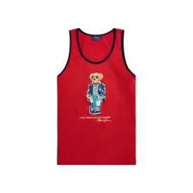 Polo Ralph Lauren Men's Red Sleeveless Knit Regatta Bear Jersey Tank Top 710871332004