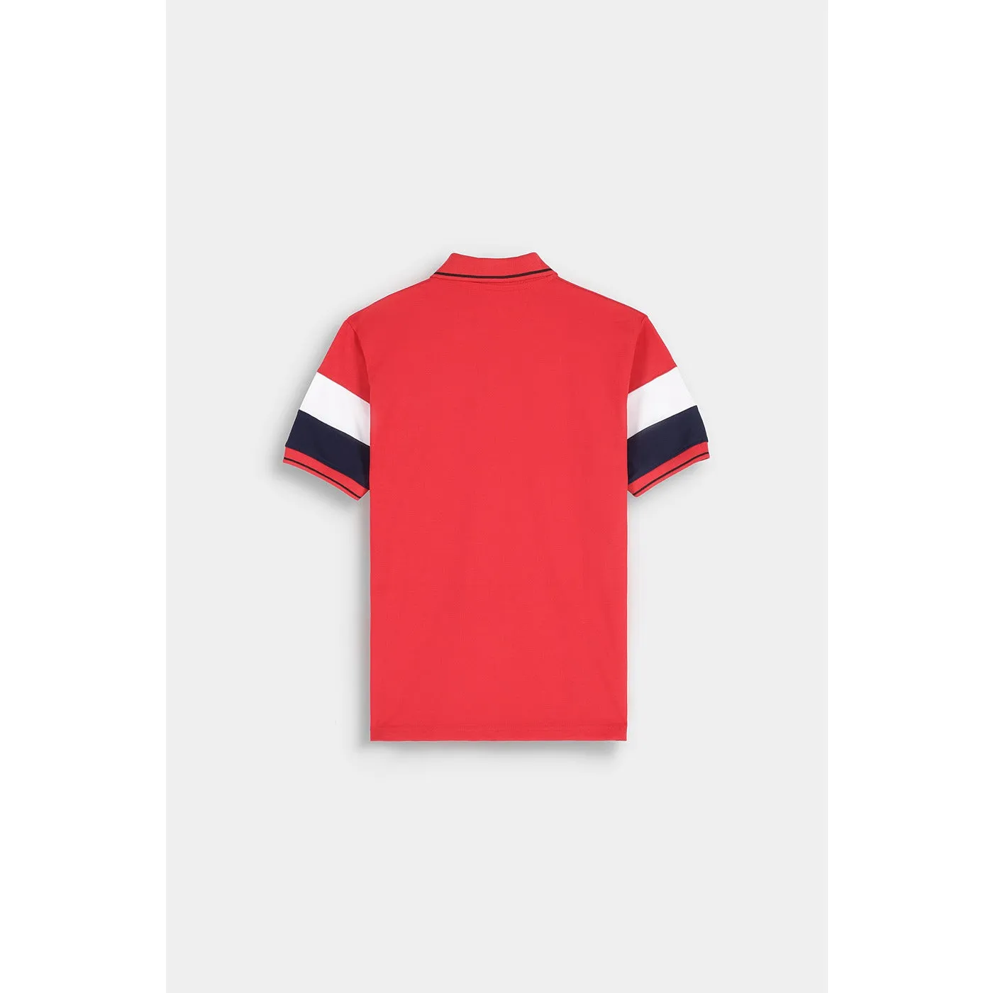 Red Contrast Sleeves Polo