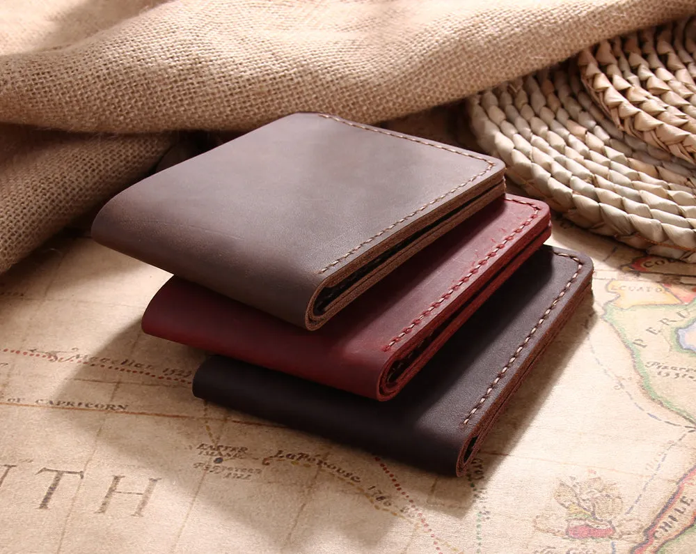 Robrasim Handmade Bifold Leather Wallet for Men Women