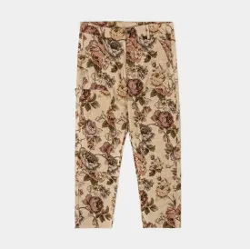 Rose Jacquard Mens Pants (Tan/Red)