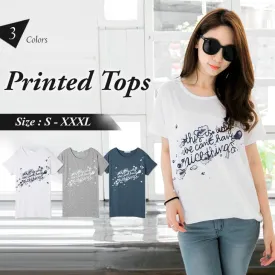 ROUND-NECK DYE-PRINT TOPS