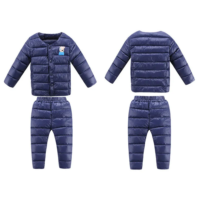 Russian Winter ! New 2016 Baby Boy Winter Children Girls Down Coats Set Clothing Children's Winter Jacket Pants for Girls Boys