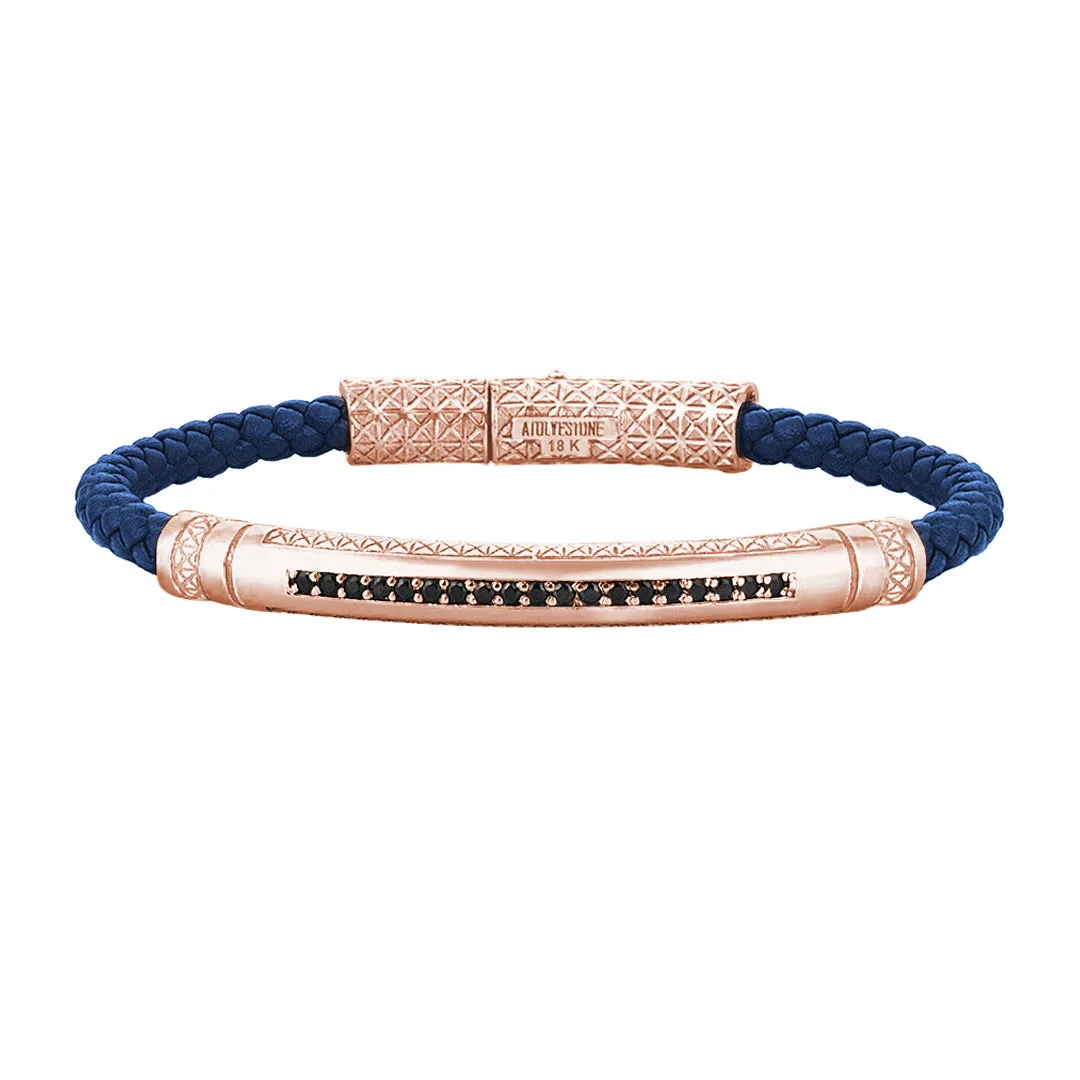 Signature Leather Bracelet - Solid Rose Gold