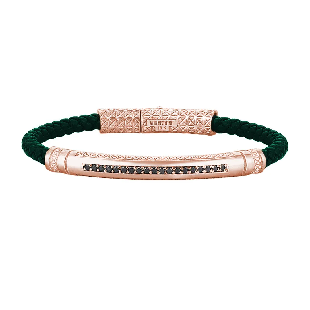 Signature Leather Bracelet - Solid Rose Gold